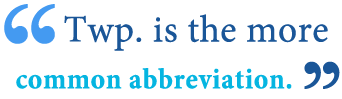 abbreviation of township abbreviation