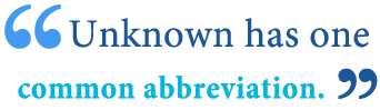 abbreviation of unknown abbreviation