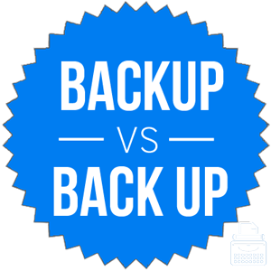 backup versus back up