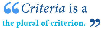 definition of criterion and definition of criteria
