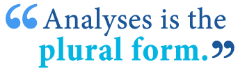how to make analysis form plural